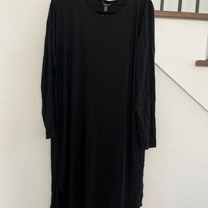 Eileen Fisher Classic Black Long Sleeve Dress NWT